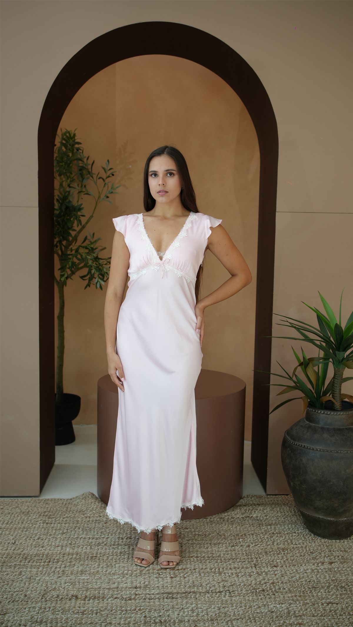 Baby Pink Silk Dress