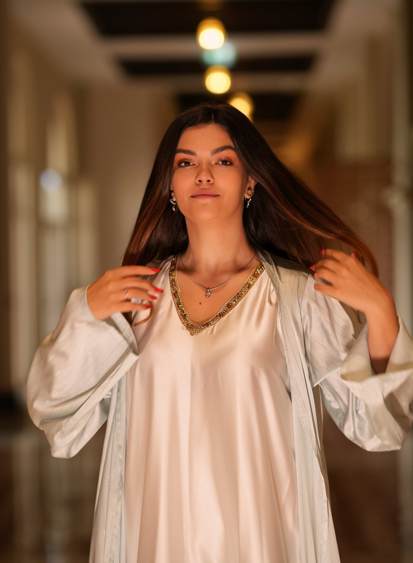 Sky Blue Serene Aquamarine Abaya