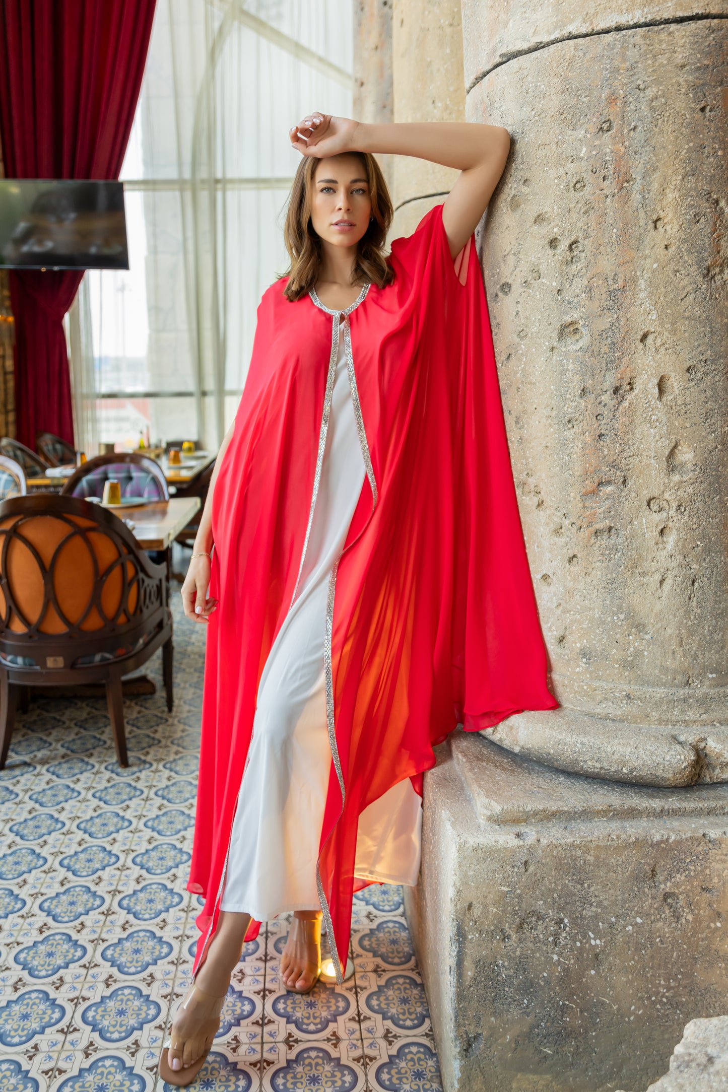 Fuchsia Abaya chiffon