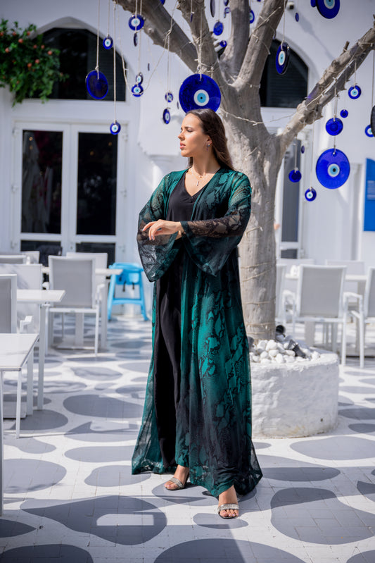 Turquoise Phyton Abaya