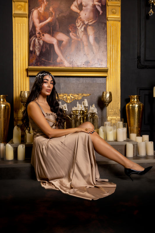 Golden Mermaid Silk Dress