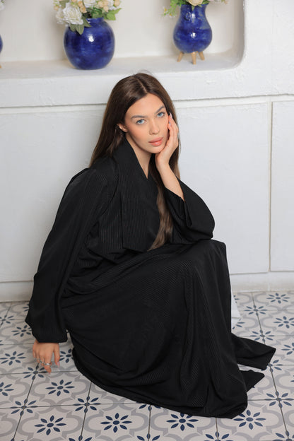 Elon Noir Lapel Abaya Blazer