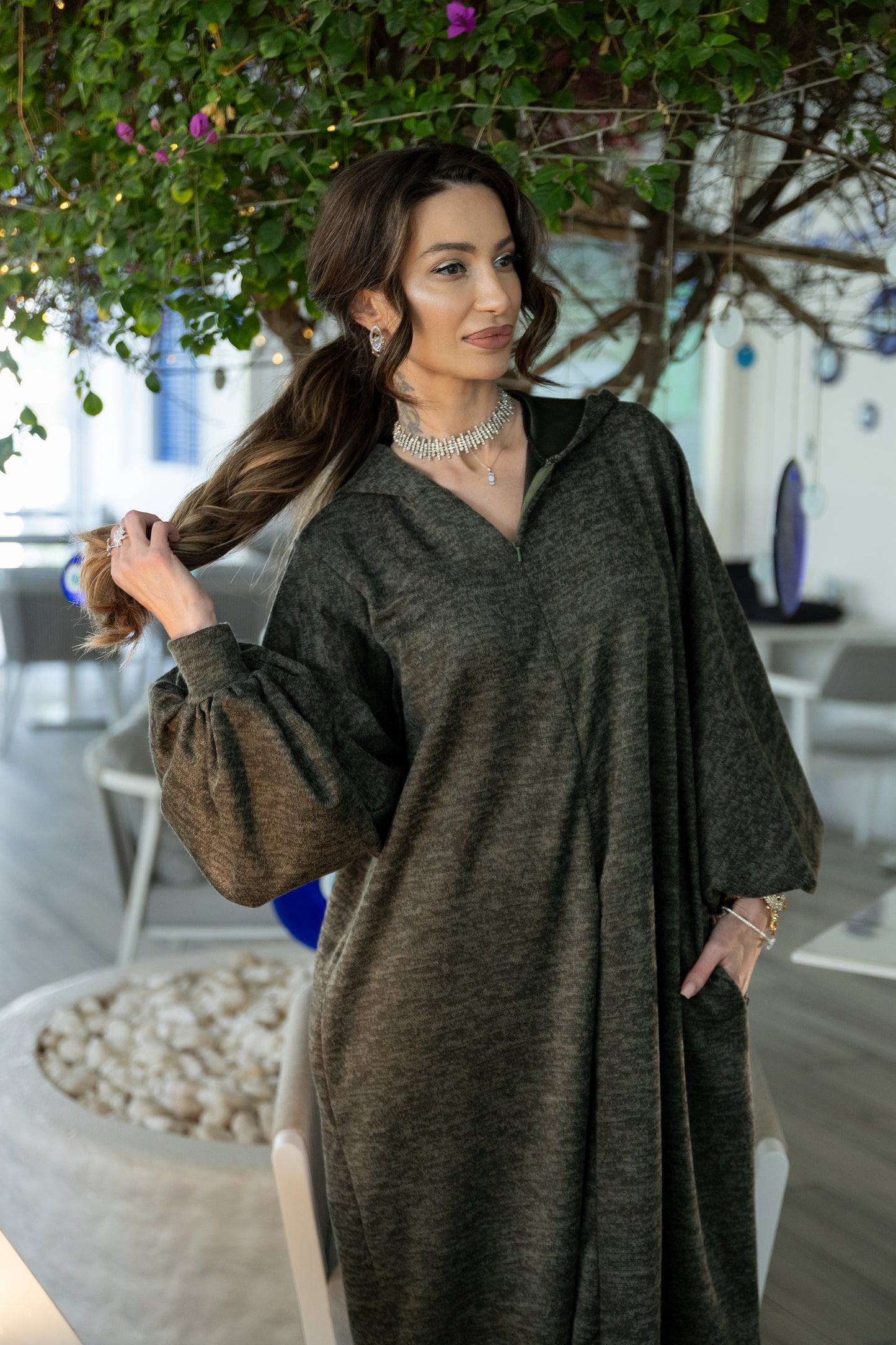 Mystic Khaki Sport Dress Abaya
