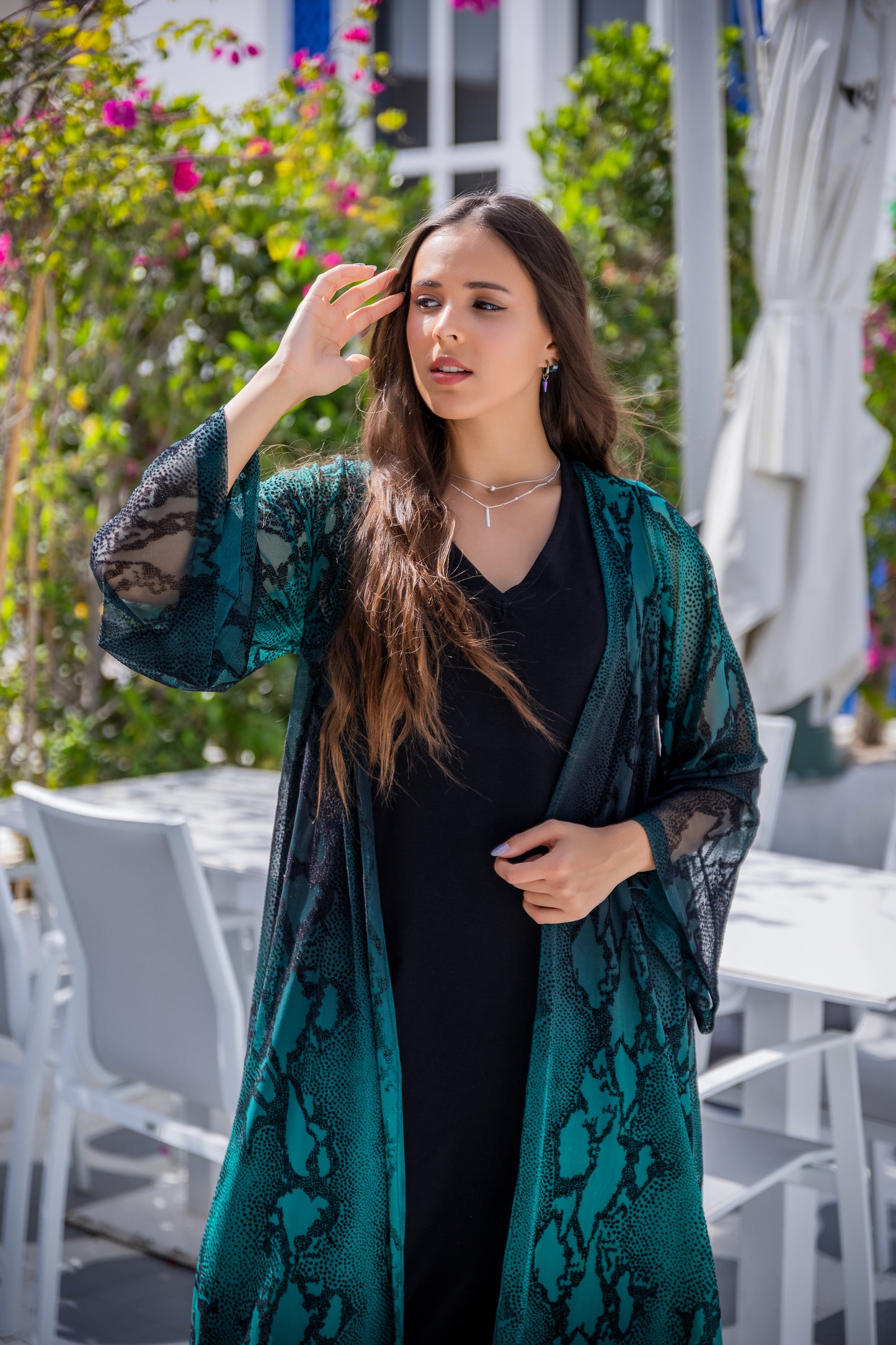Turquoise Phyton Abaya