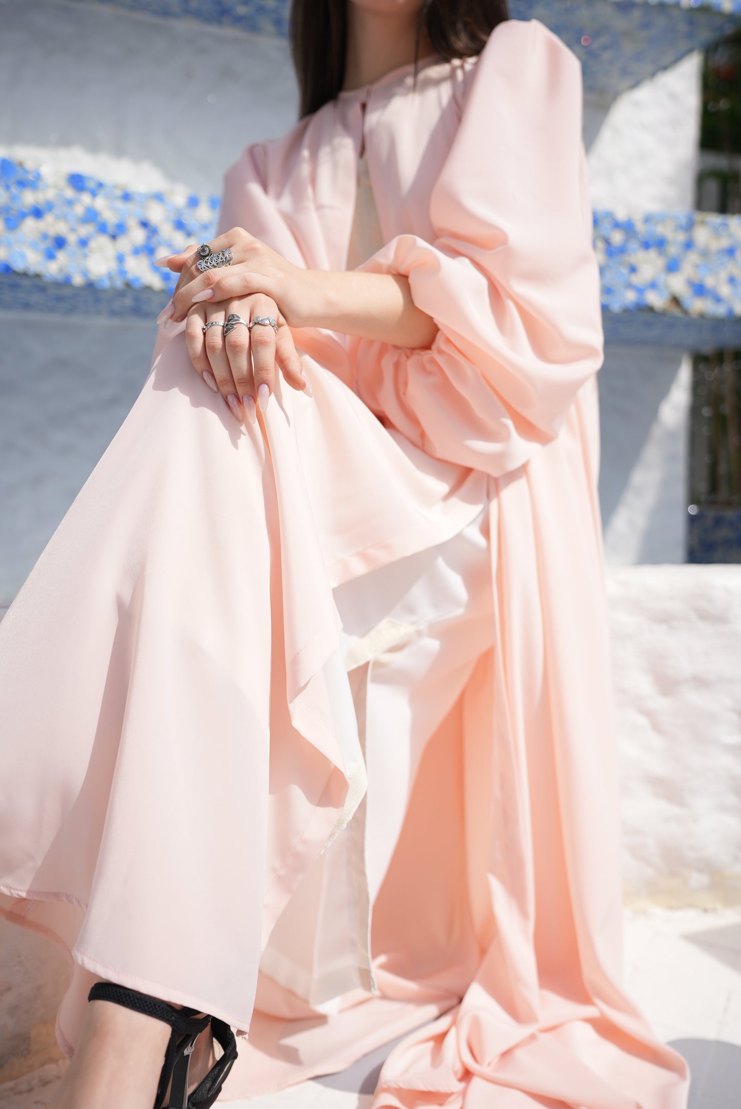 Arabian Pink Rose Abaya