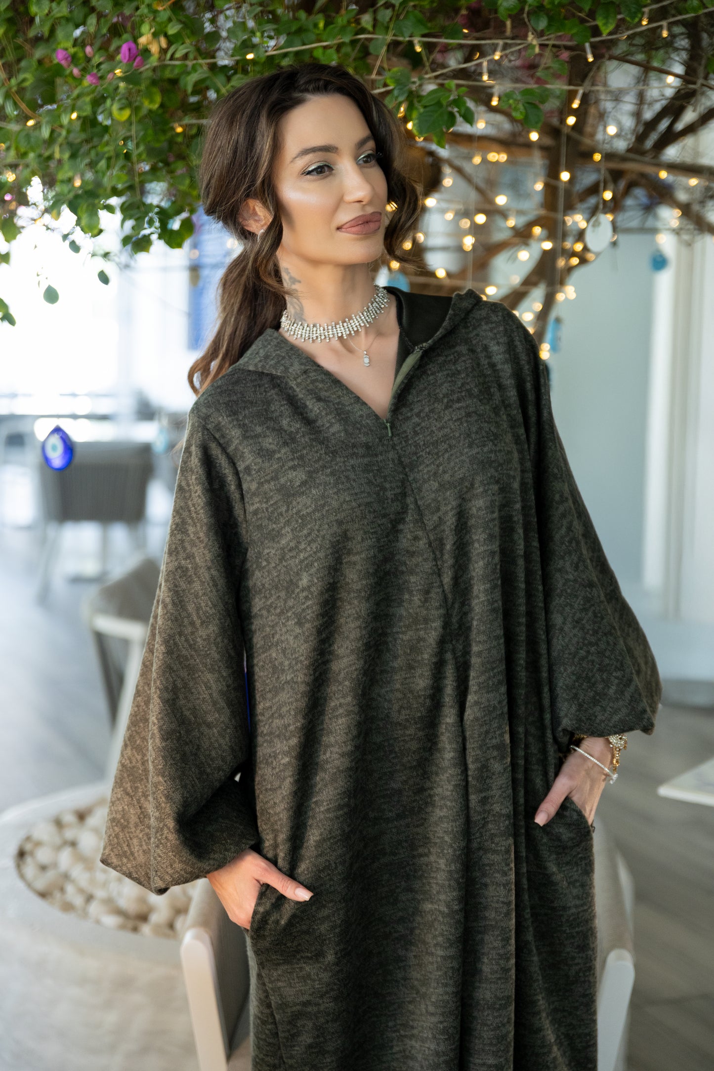 Mystic Khaki Sport Dress Abaya