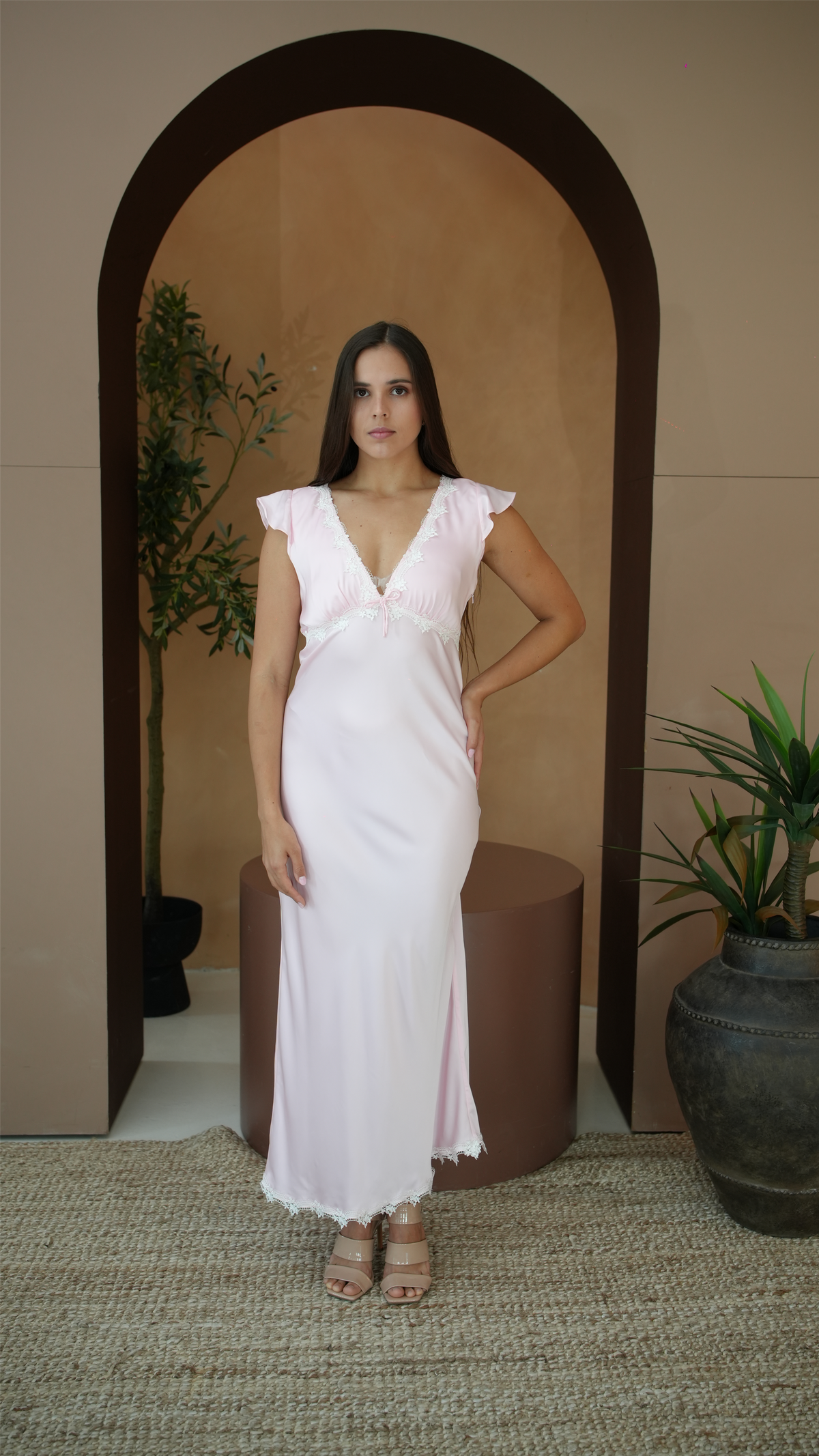 Baby Pink Silk Dress