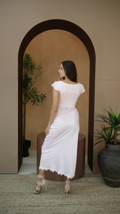 Baby Pink Silk Dress