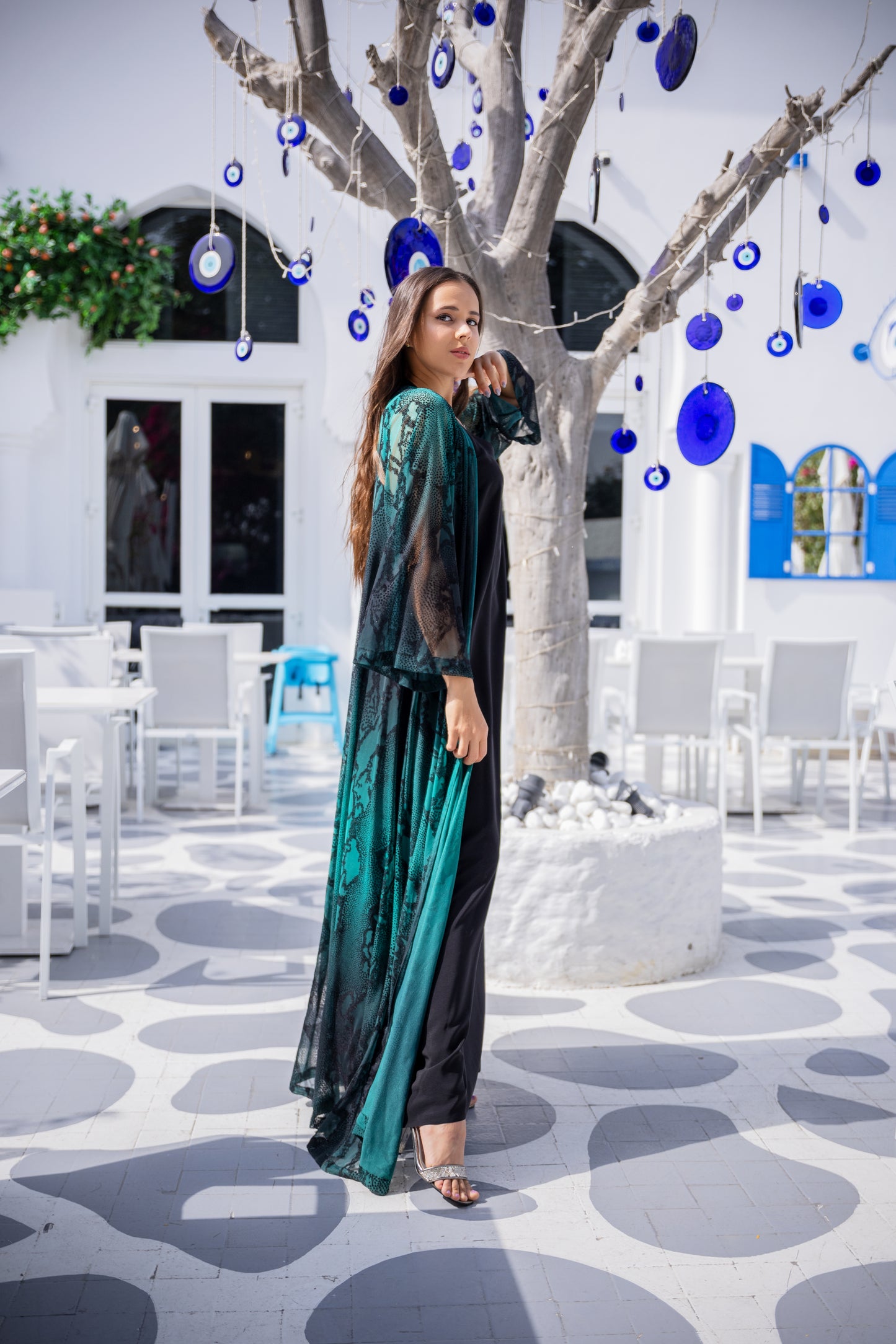 Turquoise Phyton Abaya