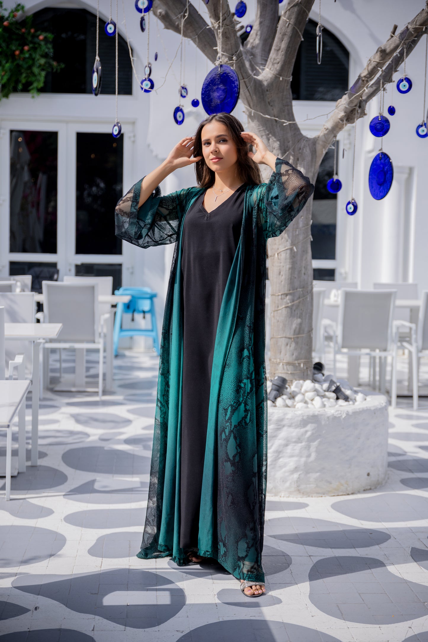 Turquoise Phyton Abaya