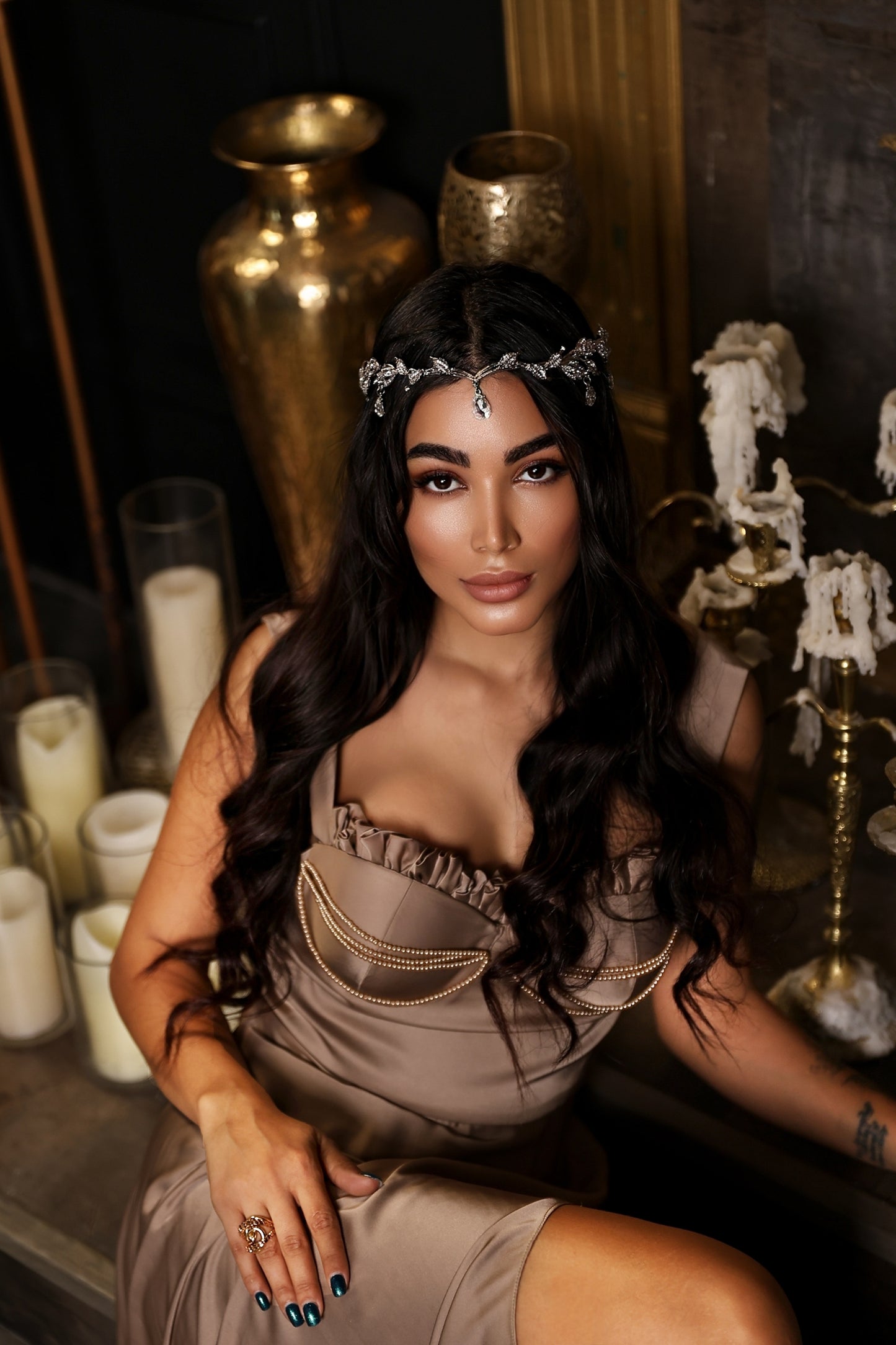 Golden Mermaid Silk Dress